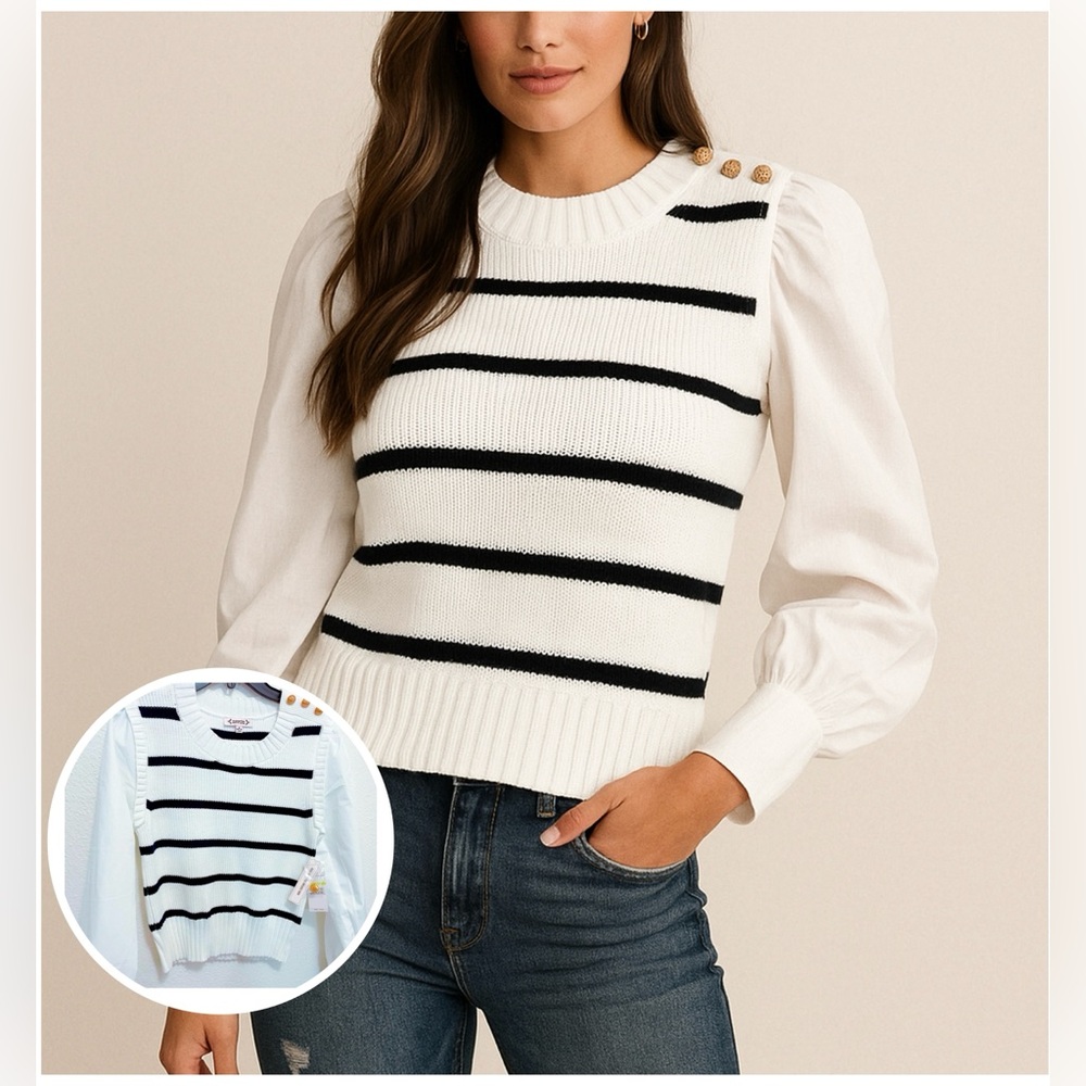 Nanette Lepore shirt sweater vest long sleeve top blouse size medium M NEW fall